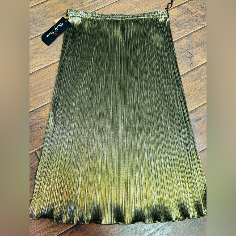 Vintage David Rose Women’s  Long Skirt Gold/ Black  Size XL made in USA